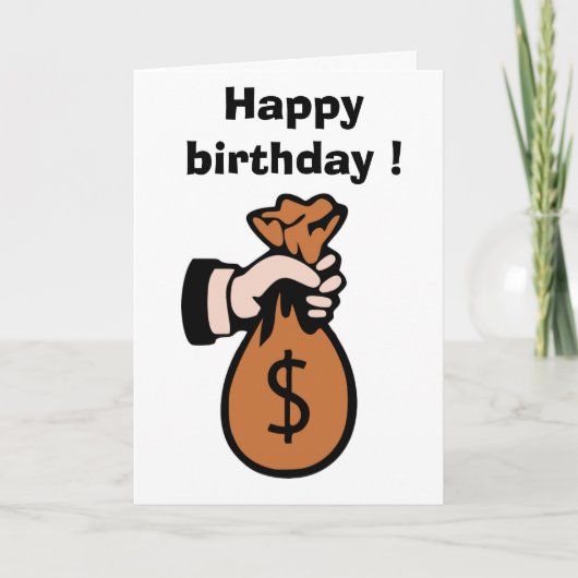 CARTE "HEUREUX ANNIVERSAIRE" MONEYBAG (Devant)