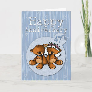 Carte heureux anniversaire ours - 47 ans