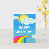 CARTE "HEUREUX ANNIVERSAIRE" RAINBOW SKY (Fleur jaune)