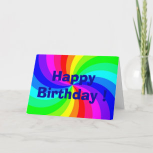 CARTE "HEUREUX ANNIVERSAIRE" RAINBOW SPIRAL