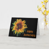 CARTE HEUREUX **ANNIVERSAIRE* STYLE DE SUNFLOWER (Fleur jaune)