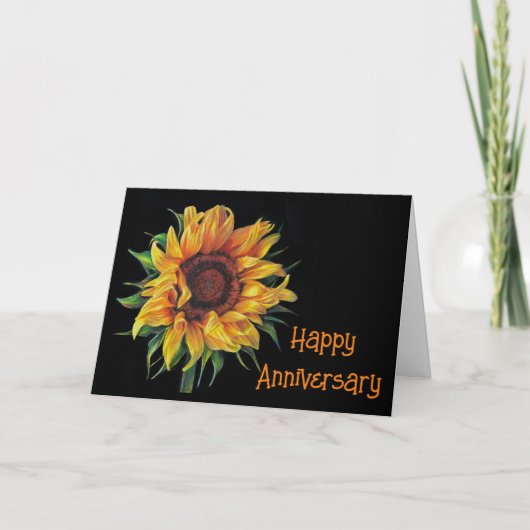 CARTE HEUREUX **ANNIVERSAIRE* STYLE DE SUNFLOWER (Devant)