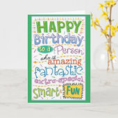 CARTE HEUREUX "ANNIVERSAIRE" VOUS ÊTES PLUS QUE FANTASTI (Fleur jaune)