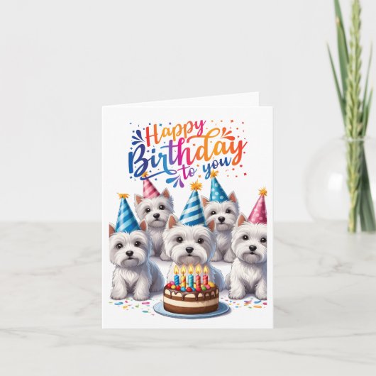 Carte Heureux anniversaire Westies (Devant)