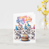 Carte Heureux anniversaire Westies (Fleur jaune)
