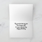 CARTE HEUREUX ****AOÛT**** ANNIVERSAIRE (Intérieur)