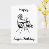 CARTE HEUREUX ***AOÛT ANNIVERSAIRE**** À VOUS! (Fleur jaune)