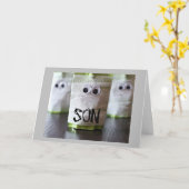 CARTE HEUREUX "BOO" HALLOWEEN À NOTRE ***SON*** (Fleur jaune)