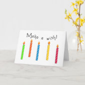 Carte Heureux bougies colorées Anniversaire Voeux (Fleur jaune)