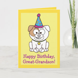 Carte Heureux Bulldog pour l'anniversaire : Grand-petit-