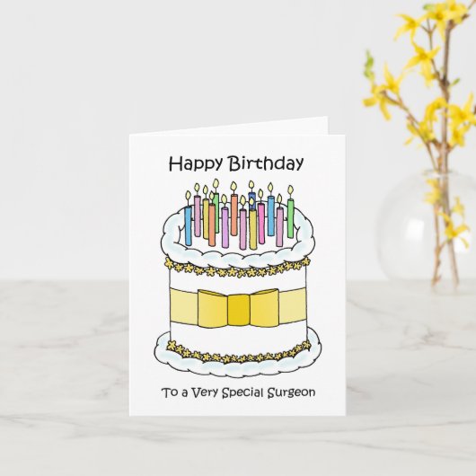 Carte Heureux chirurgien d'anniversaire (Fleur jaune)