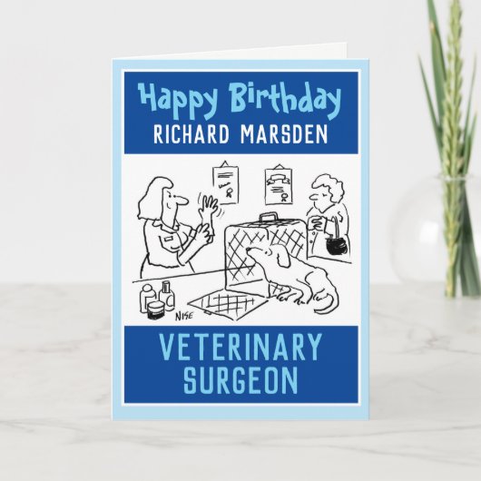 Carte Heureux chirurgien vétérinaire d'anniversaire (Devant)