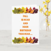 CARTE HEUREUX "CHUTE D'ANNIVERSAIRE", CAR VOTRE ÂGE "AUG (Fleur jaune)