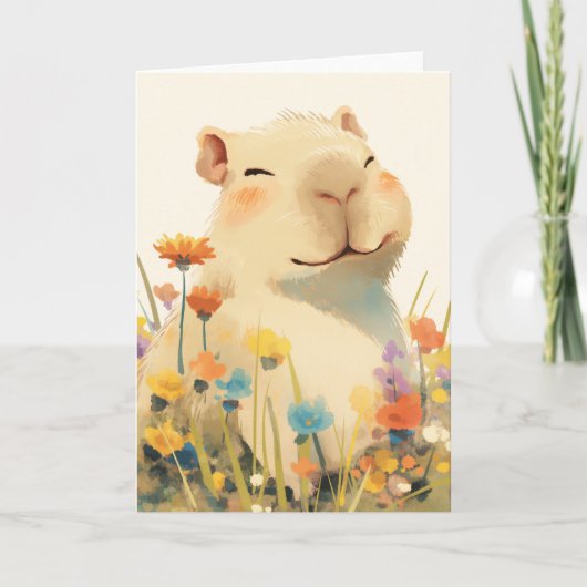 Carte Heureux comme un capybara (Devant)