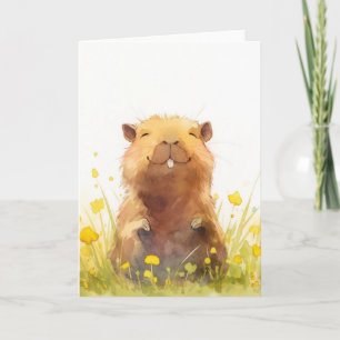 Carte Heureux comme un Capybara peut être