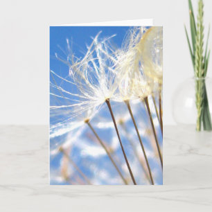 Carte Heureux, Dandelion Dansant en Nuage, Poésie de la