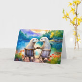 Carte Heureux de nous avoir chacun Loutre (Fleur jaune)