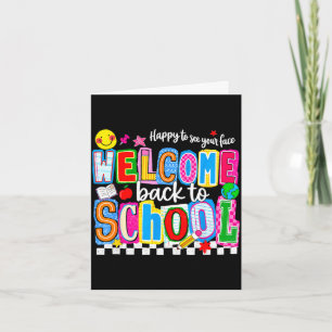 Carte Heureux de voir visage de retour à l'école premier
