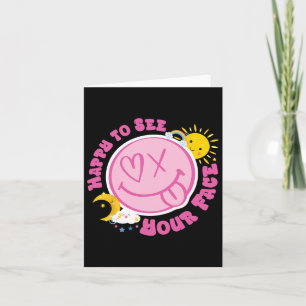 Carte Heureux de voir votre visage drôle visage mignon r