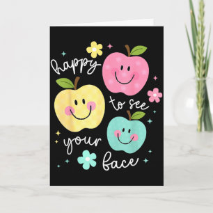 Carte Heureux de voir votre visage Groovy Apple Sourire