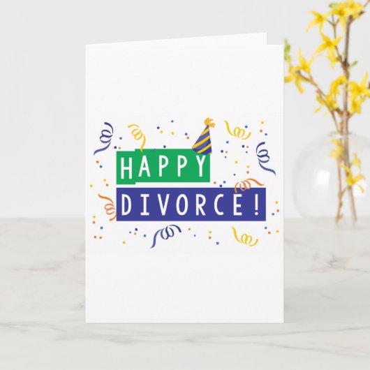 Carte Heureux divorce (Fleur jaune)
