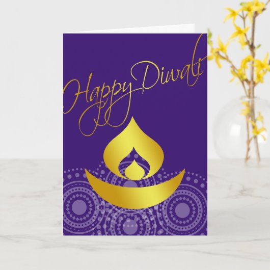 Carte Heureux Diwali (Fleur jaune)