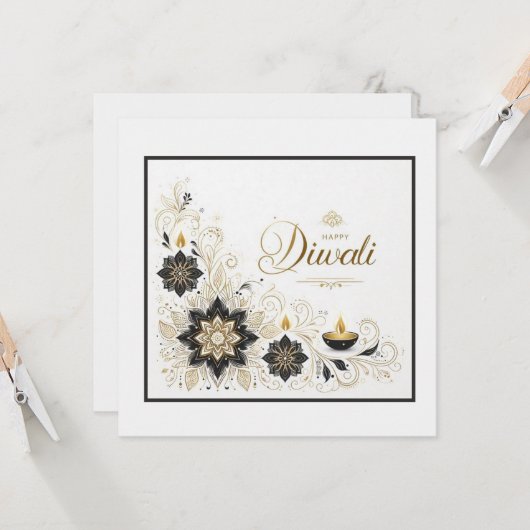 Carte Heureux Diwali (Devant/Arrière en situation)