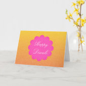 Carte Heureux Diwali Gold Pink Elegant Greeting (Fleur jaune)