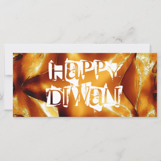 Carte Heureux Diwali Salutation or cuivre brillant étoil (Devant)