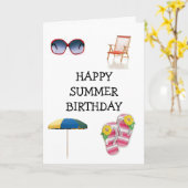 CARTE HEUREUX ***ÉTÉ*** ANNIVERSAIRE (Fleur jaune)