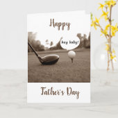 CARTE HEUREUX *FÊTE DES PÈRES* À MON ***GOLFER PRÉFÉRÉ** (Fleur jaune)