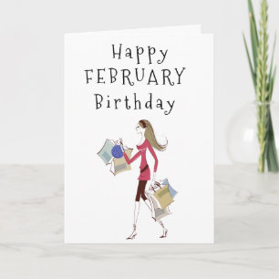 CARTE HEUREUX ***FÉVRIER*** ANNIVERSAIRE POUR **ELLE** C