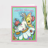 CARTE HEUREUX FLUTTERBUN RABBIT PRINTEMPS, FUNNY BUNNY B (Devant)