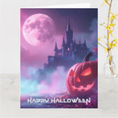CARTE HEUREUX HALLOWEEN (Fleur jaune)