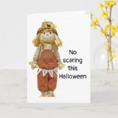 CARTE HEUREUX HALLOWEEN "PEU" PAS DE PEUR ! (Fleur jaune)