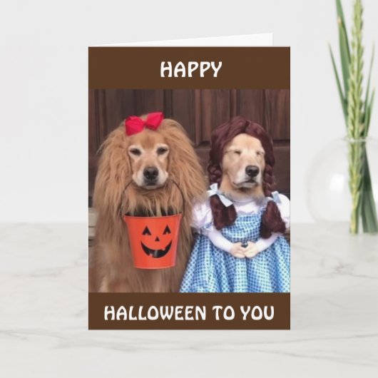 CARTE **HEUREUX HALLOWEEN** TOUS HABILLÉS POUR "VOUS" (Devant)