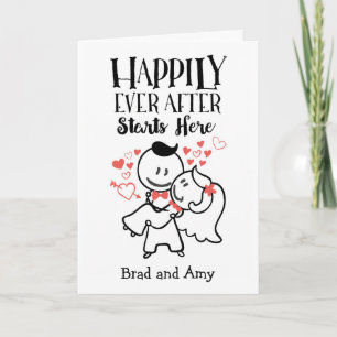 Carte Heureux Jamais Après Avoir Commencé Ici Mariage Fé