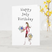 CARTE HEUREUX *****JUILLET**** ANNIVERSAIRE POUR **ELLE* (Fleur jaune)