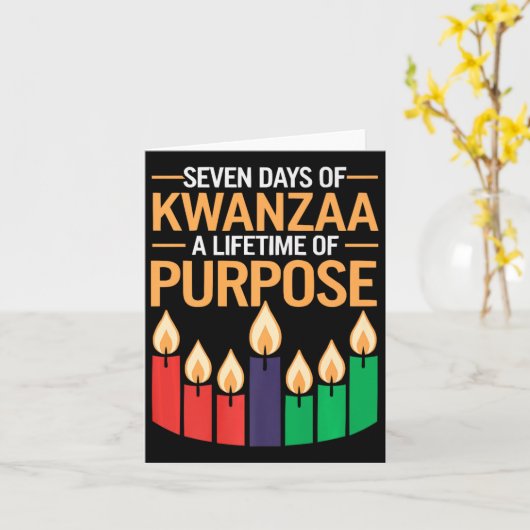 Carte Heureux Kwanzaa bougies Afrique Fête Afrique Améri (Fleur jaune)