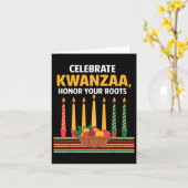 Carte Heureux Kwanzaa bougies Afrique Fête Afrique Améri (Fleur jaune)