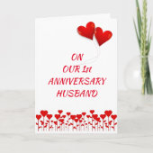 CARTE **HEUREUX MARI DU 1ER ANNIVERSAIRE** CÉLÉBRER "NOU (Devant)