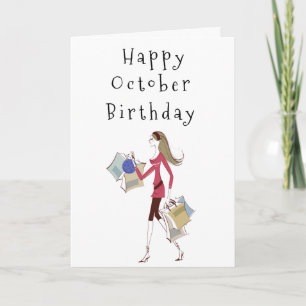 CARTE HEUREUX ***OCTOBRE*** ANNIVERSAIRE POUR **HER** CA