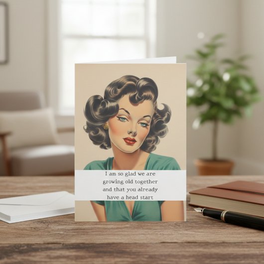 Carte Heureux que nous vieillissons ensemble
