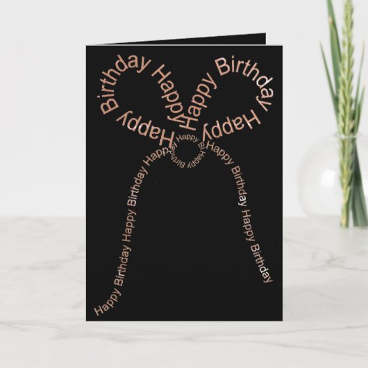 Carte Heureux salutation BIrthday Bow (Devant)