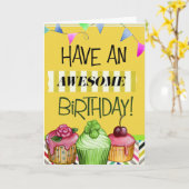 Carte Heureux voeux d'anniversaire (Fleur jaune)