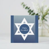 Carte Heureux voeux en bleu Hanoukka (Debout devant)