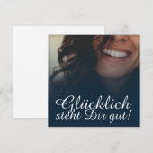 Carte Heureux vous va bien ! - Bleu (Devant / Derrière)