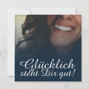 Carte Heureux vous va bien ! - Bleu