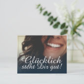 Carte Heureux vous va bien ! - Bleu (Debout devant)