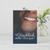 Carte Heureux vous va bien ! - Bleu (Debout devant)
